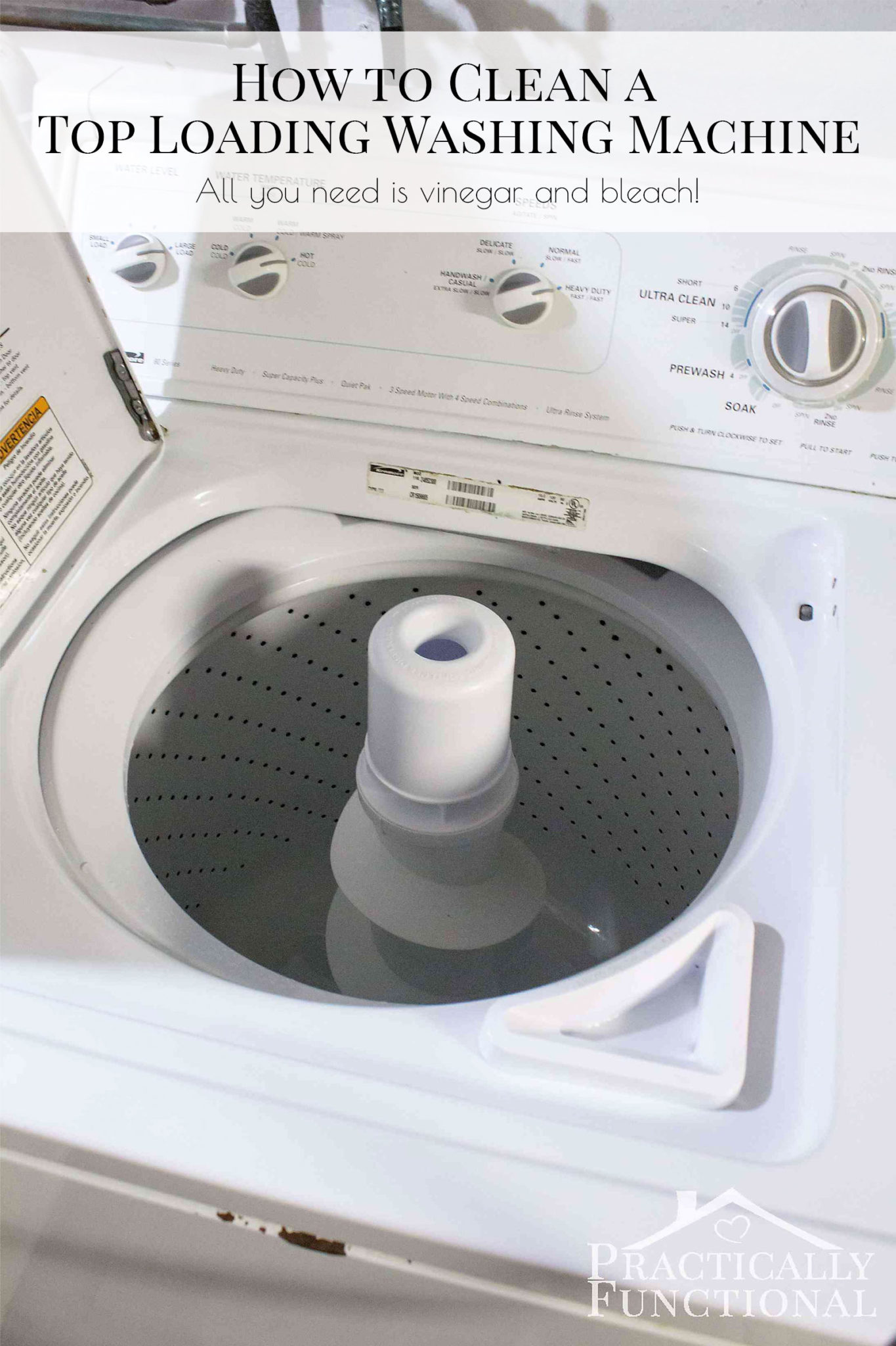 How To Clean A Top Loading Washing Machine With Vinegar And Bleach Practically Functional